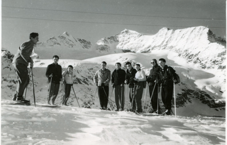 Sciatori sul passo del Bernina